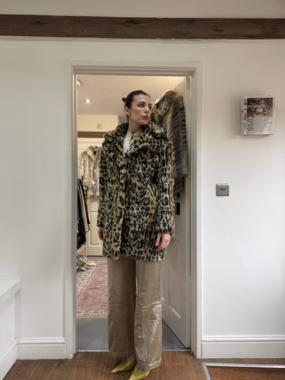 leopard print fur coat