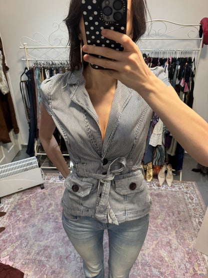 Vintage BAY denim striped top