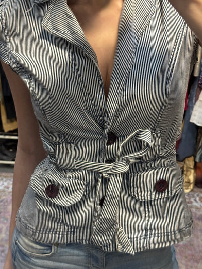 Vintage BAY denim striped top