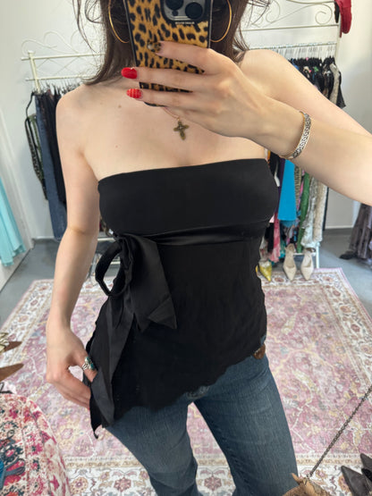 Vintage 00’s ribbon detailed asymmetrical top