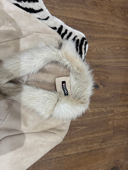 Vintage 00’s suede fur trim coat