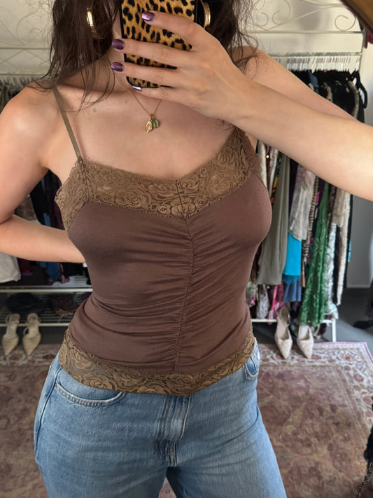 Vintage 00’s laced cinched waist cami