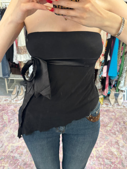 Vintage 00’s ribbon detailed asymmetrical top