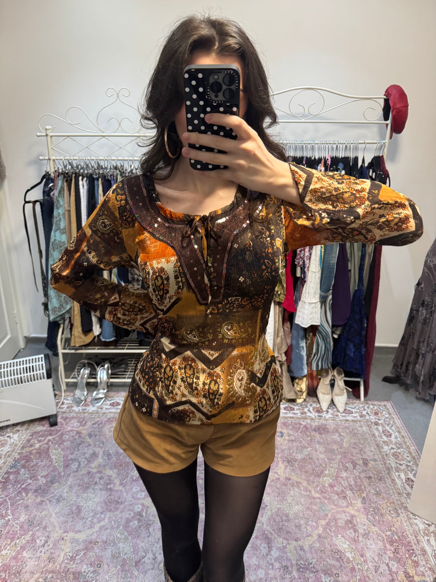 Vintage 00’s patterned boho blouse