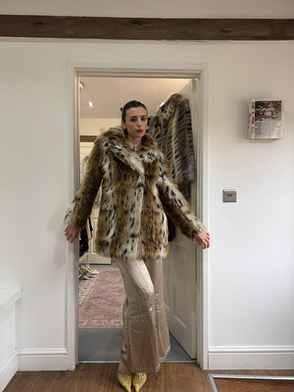 Vintage 00’s Topshop lynx fur coat