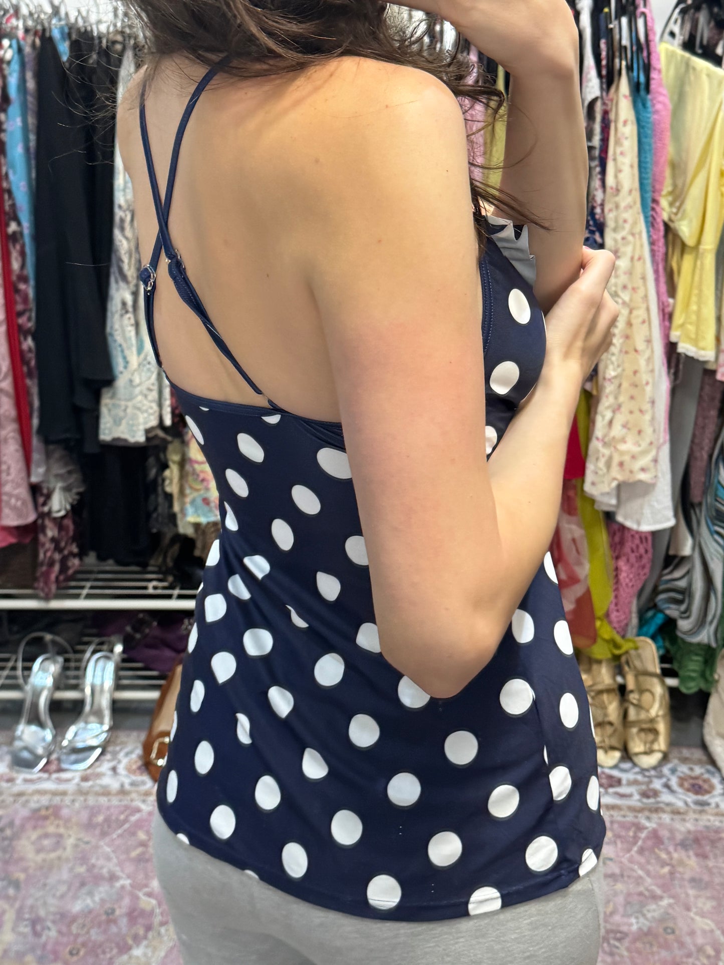 Vintage 00’s polka dot ruffled top