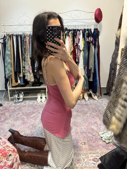 Vintage 00’s pink laced trim camisole
