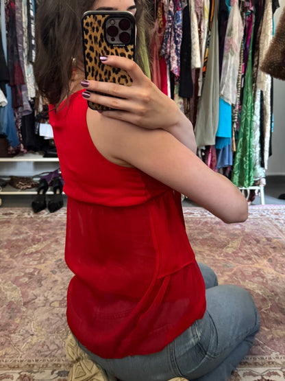 Vintage 00’s ruffled tie shoulder top