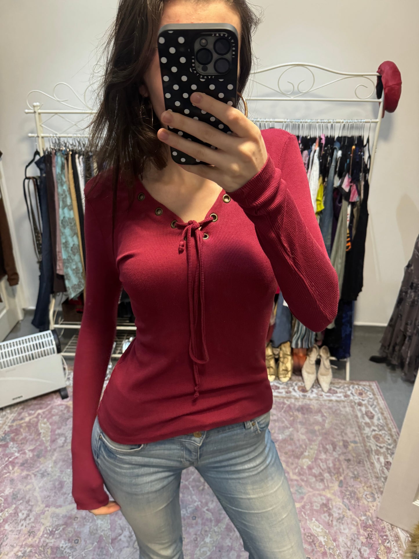 Vintage 00’s tie up Henley