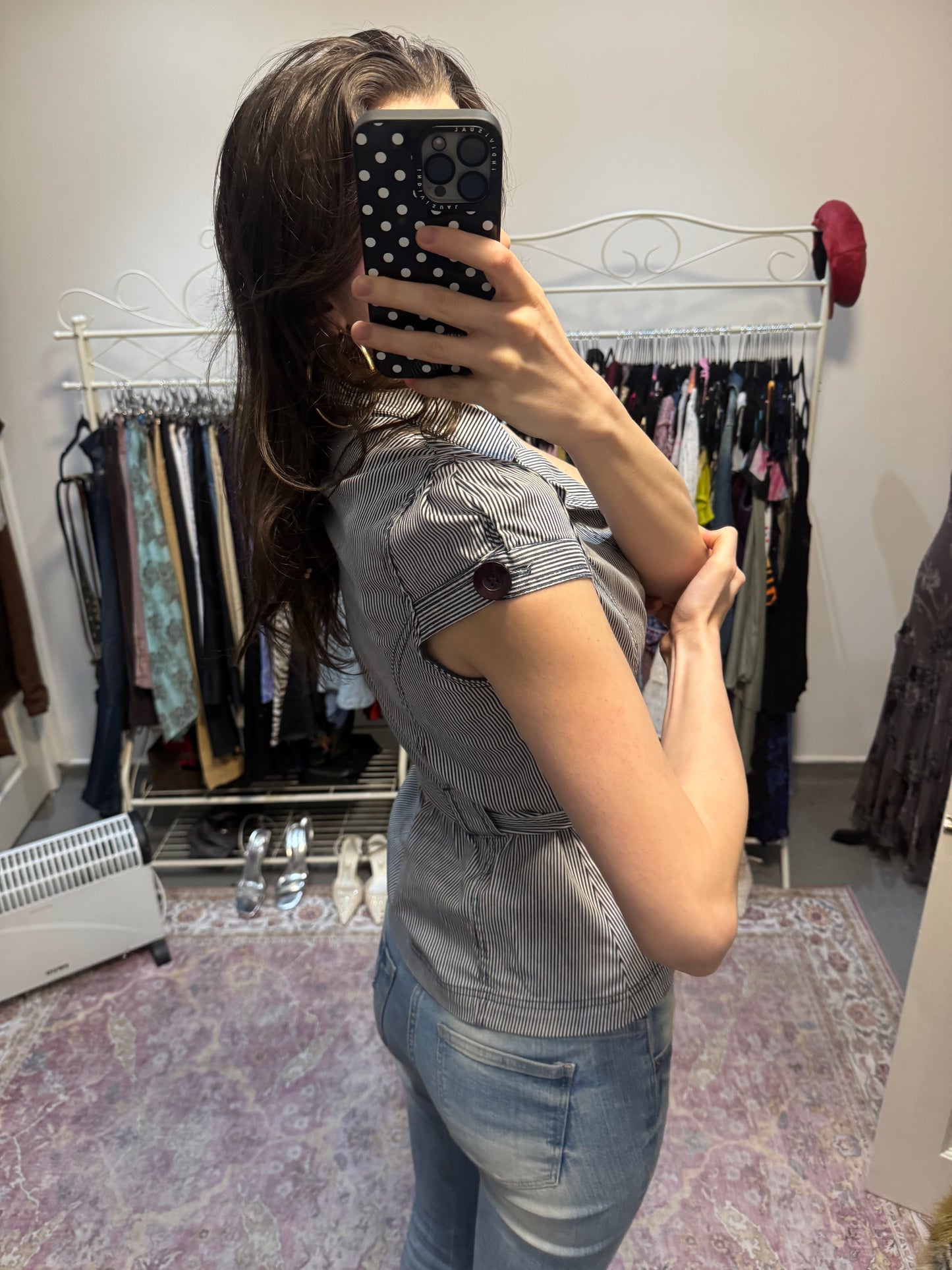 Vintage BAY denim striped top