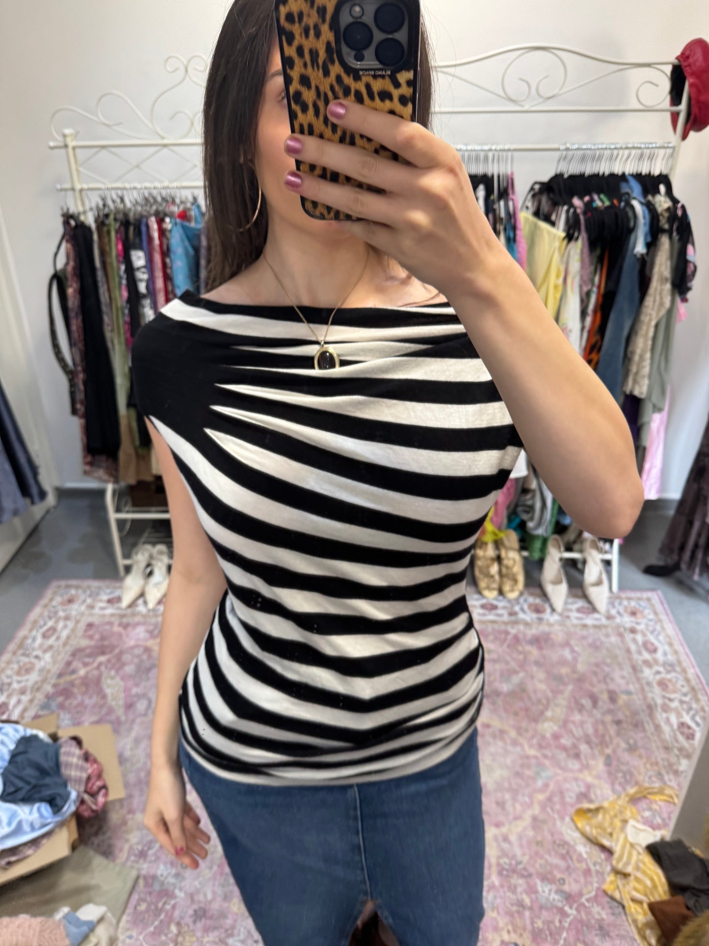 Vintage 00’s stripe 3 way wear top