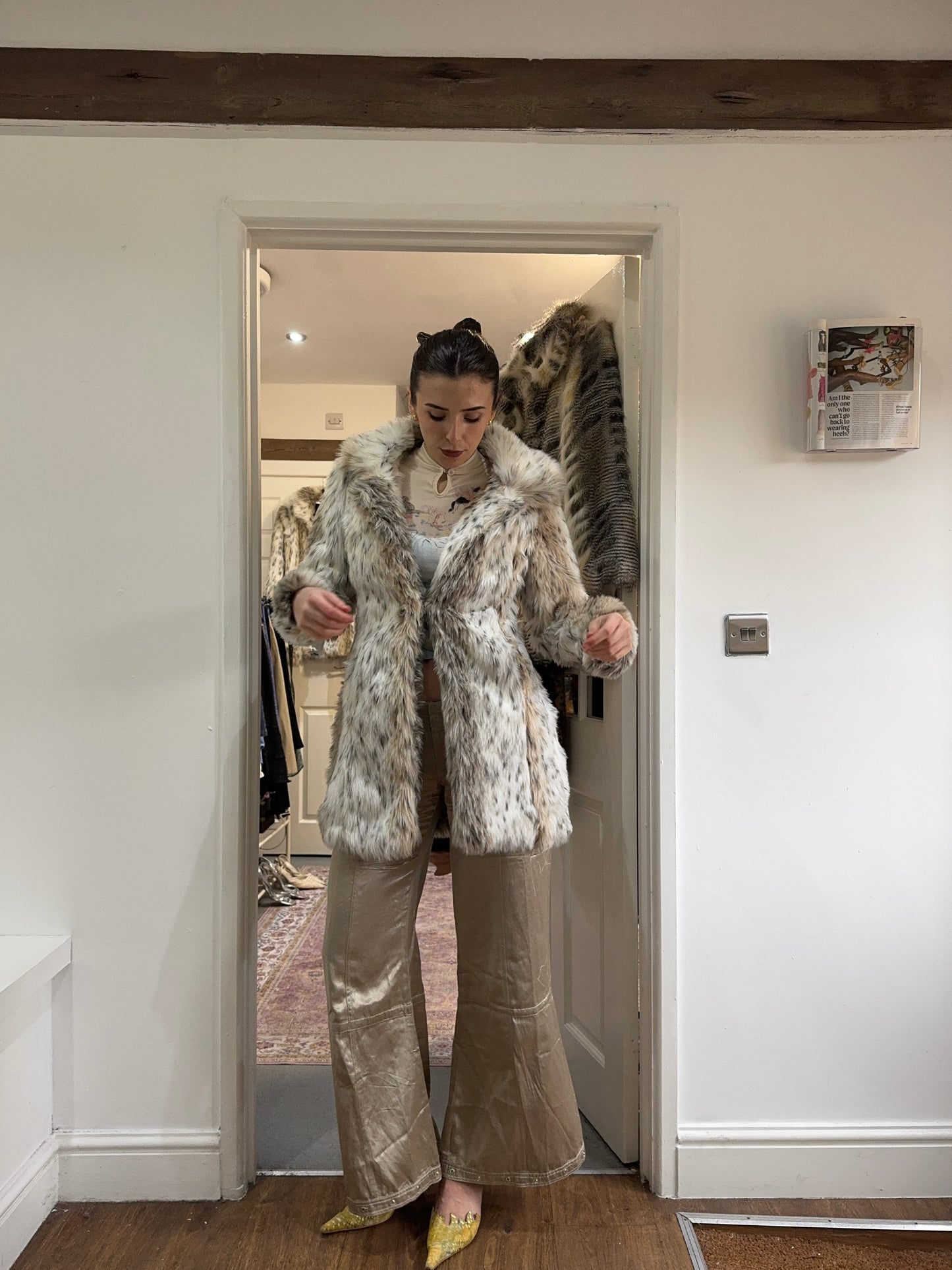 Vintage 00’s snow leopard coat