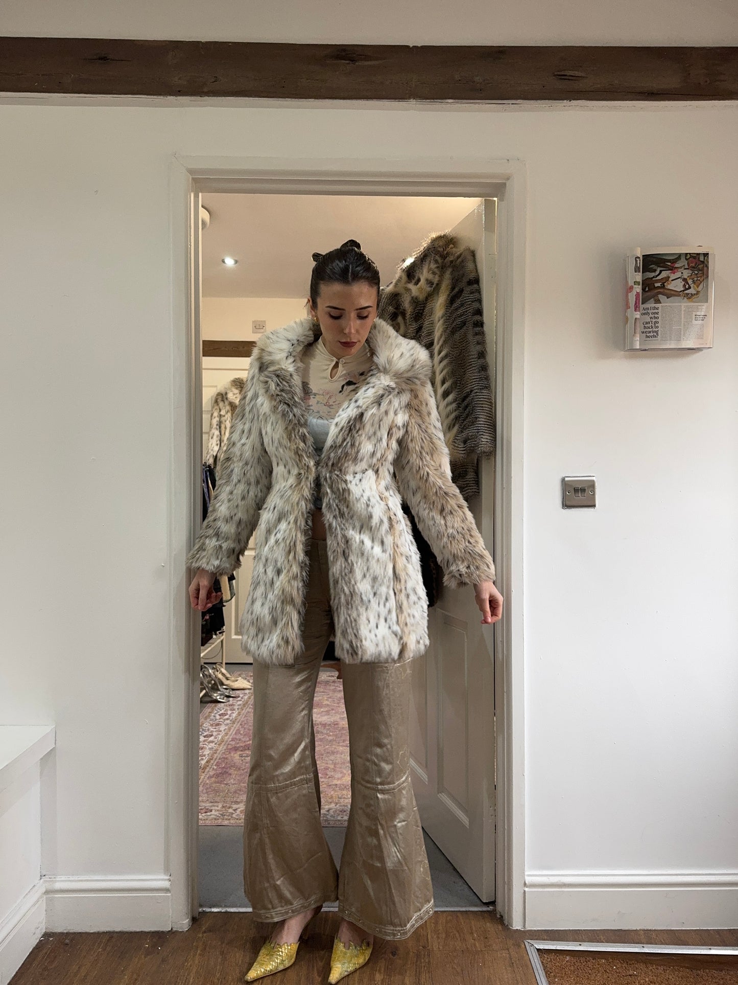 Vintage 00’s snow leopard coat