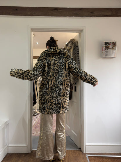 leopard print fur coat