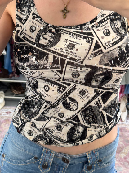 Vintage 00’s $$ graphic top