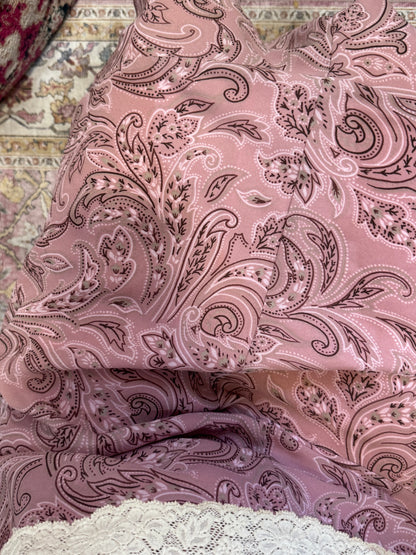 Vintage paisley pleated trim maxi skirt