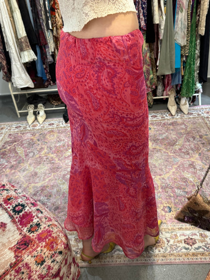 Vintage 00’s paisley fishtail maxi skirt