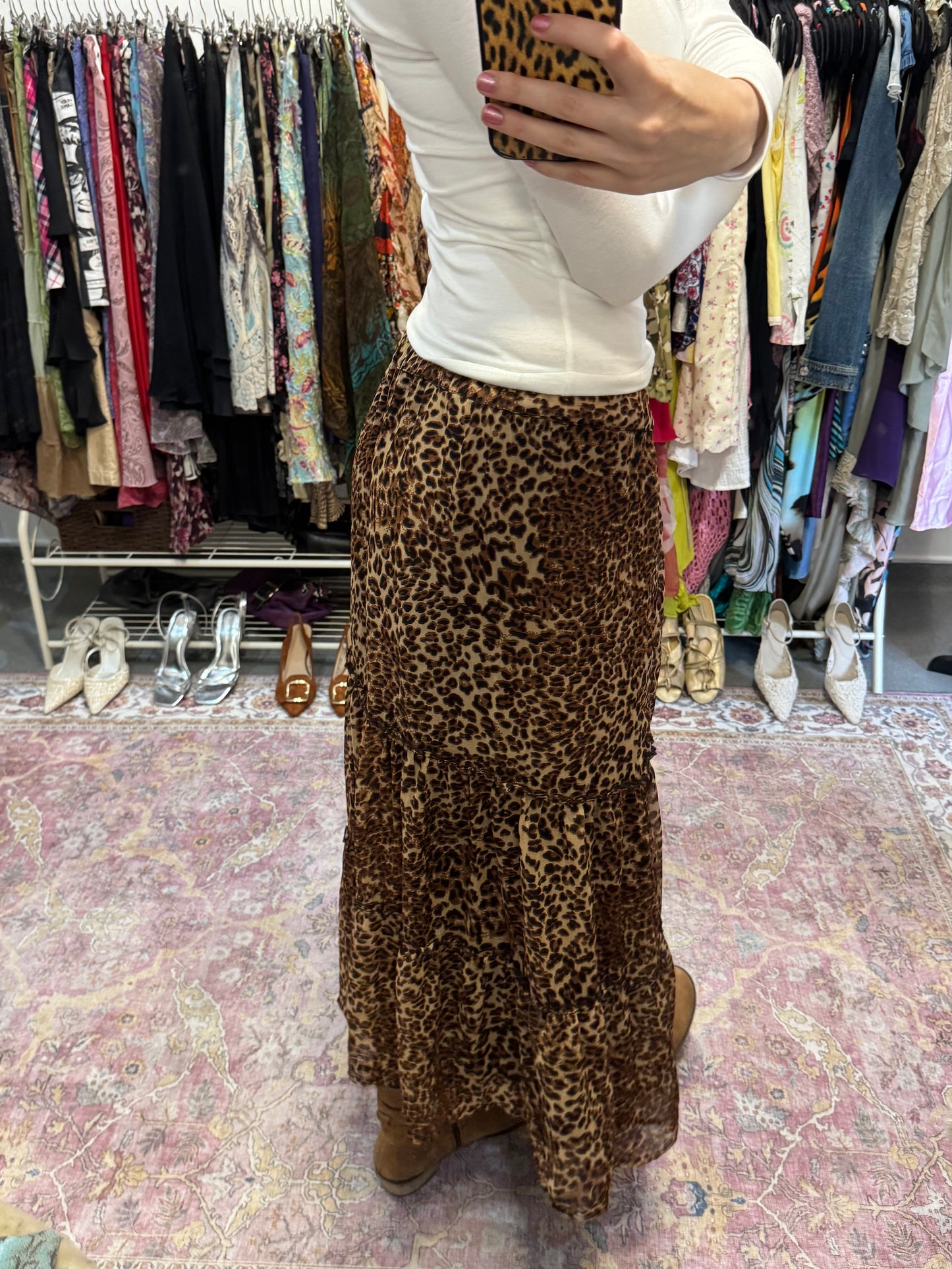 Newlook leoaprd print maxi skirt