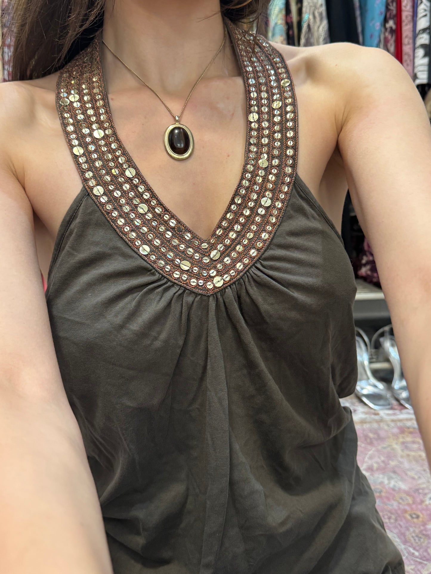 Vintage 00’s sequin embellished halter