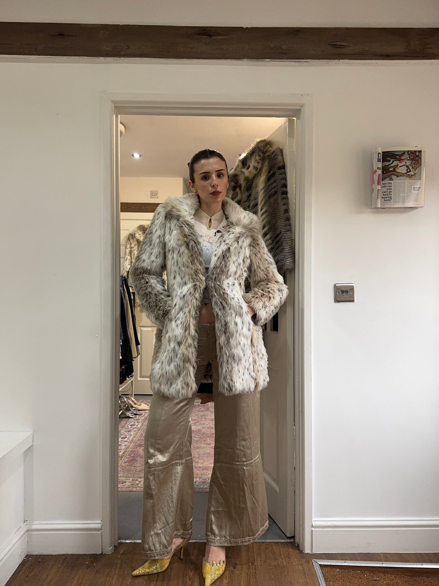 Vintage 00’s snow leopard coat
