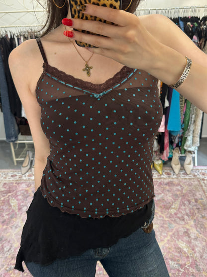 Vintage 00’s polka dot sheer cami