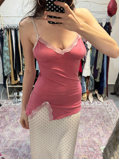 Vintage 00’s pink laced trim camisole
