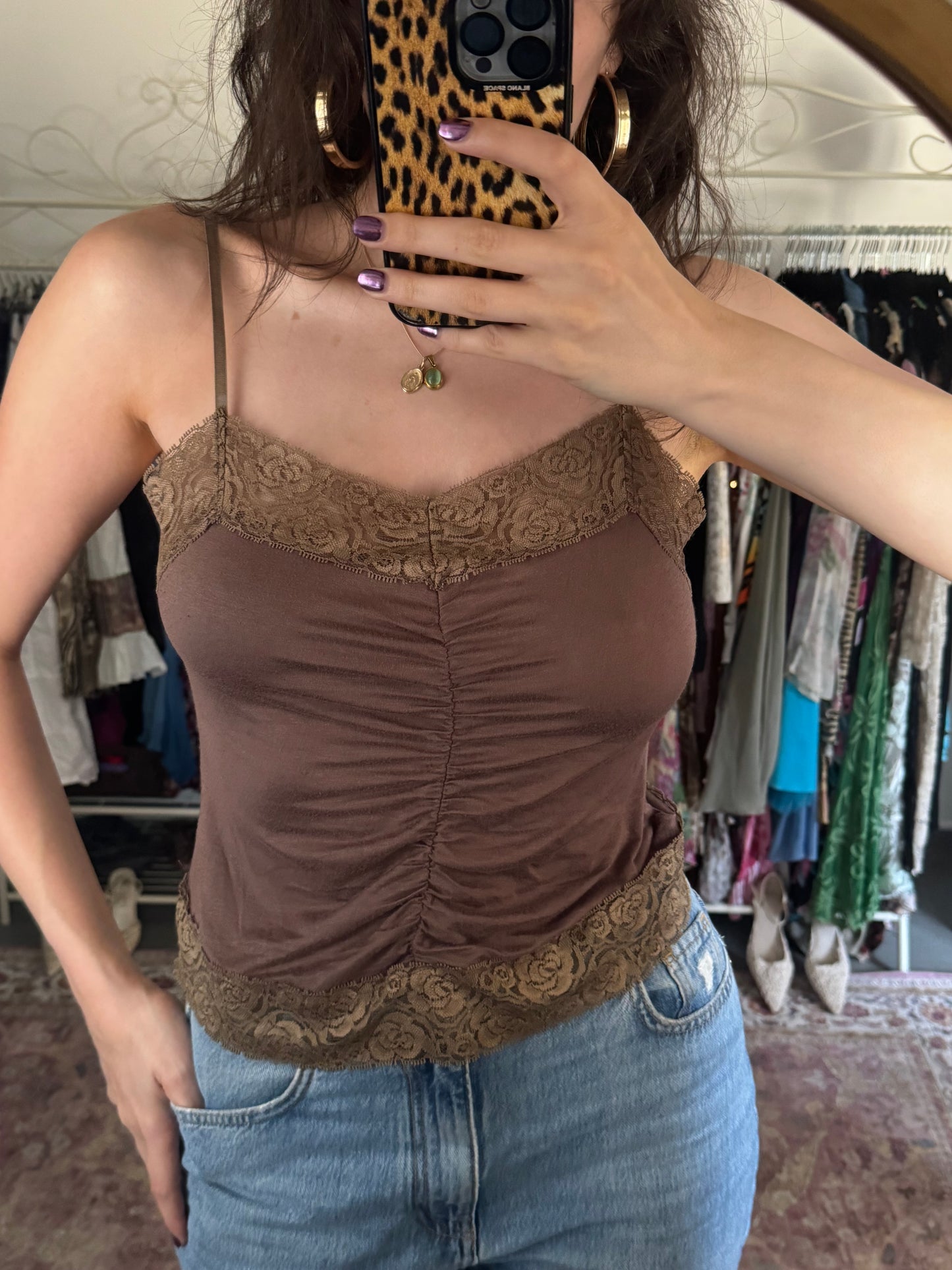 Vintage 00’s laced cinched waist cami