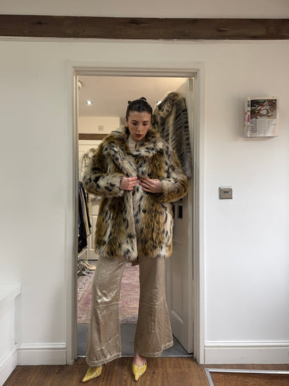 Vintage 00’s Topshop lynx fur coat