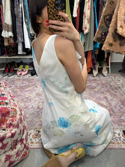 Vintage floral floaty midi dress