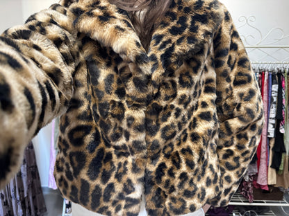 Newlook leopard print fur coat